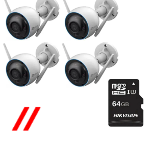 ezviz 3mp h3 wireless 4 cameras kit with installation