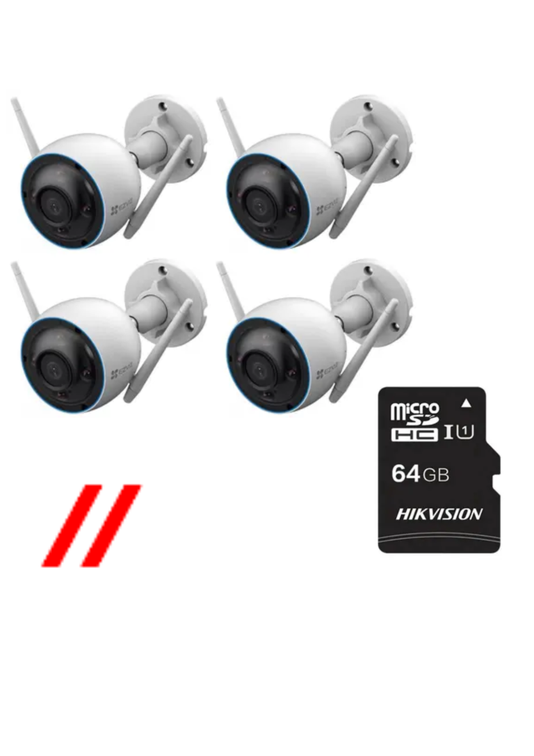 ezviz 3mp h3 wireless 4 cameras kit with installation
