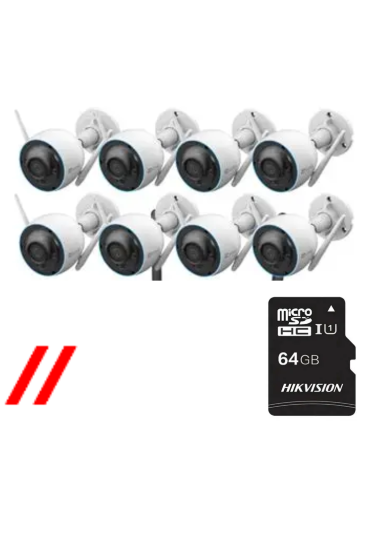 ezviz 3mp h3 wireless 8 cameras kit – with installation