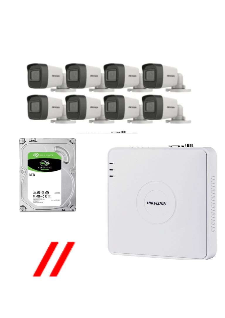 hikvision 8 channel cctv cameras with installation